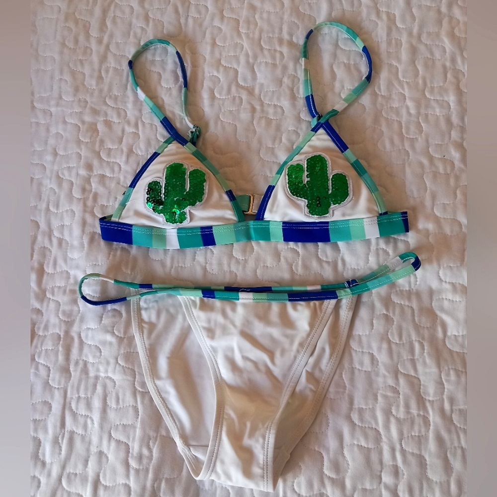 Adorable cactus two-piece bikini
